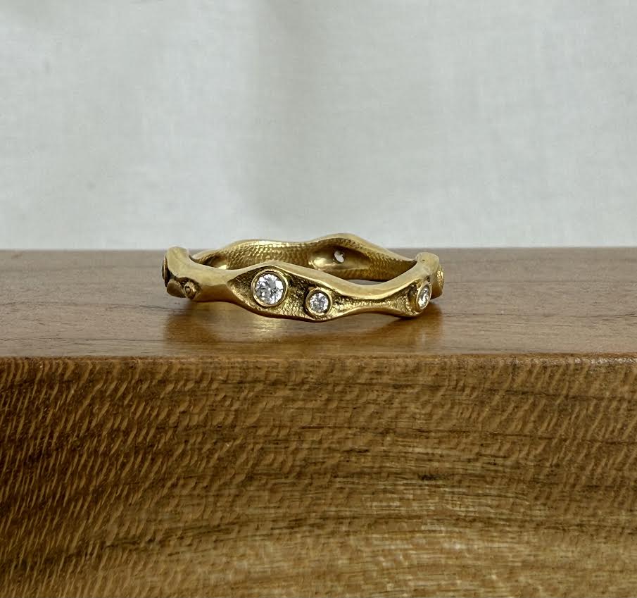 Yellow Gold and Diamond Band