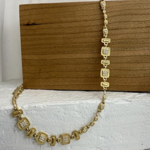 Venice Yellow Gold and Diamond Necklace