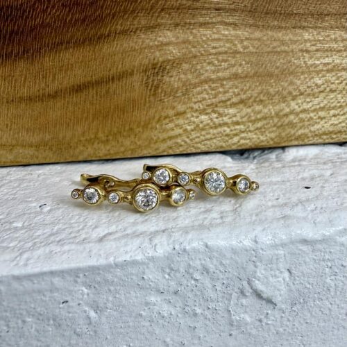 18 Karat Yellow Gold and Diamond Earrings