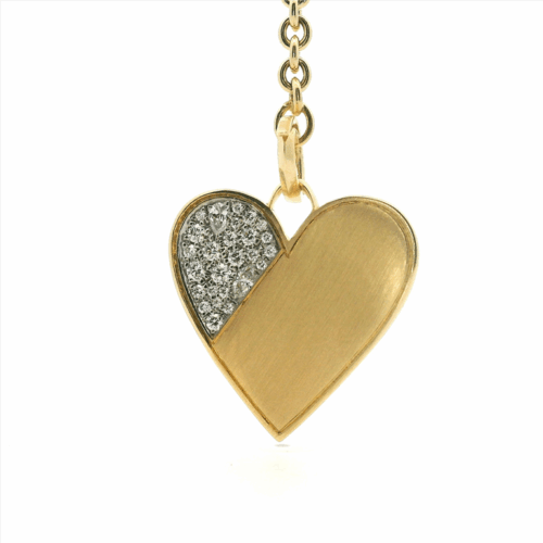 Yellow and Diamond Heart Charm