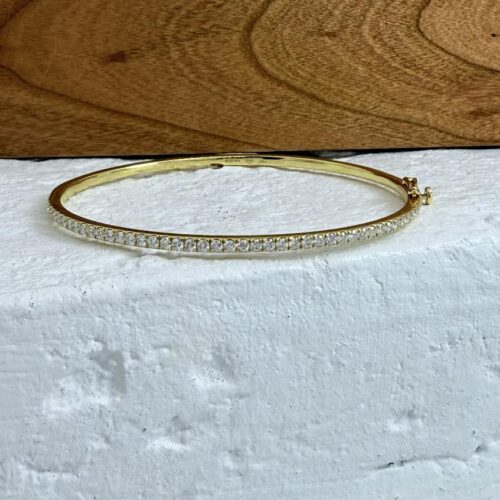 Kwiat Hinged Yellow Gold and Diamond Bracelet