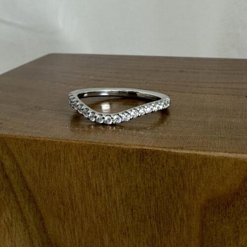 Curved Platinum and Diamond Band