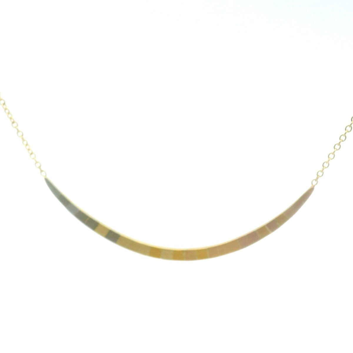 Ombre Gold and Platinum Arc Necklace