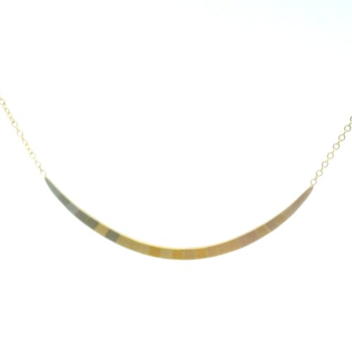 Ombre Gold and Platinum Arc Necklace