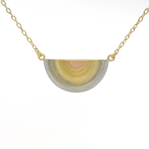 Rainbow Gold Sun Halo Pendant