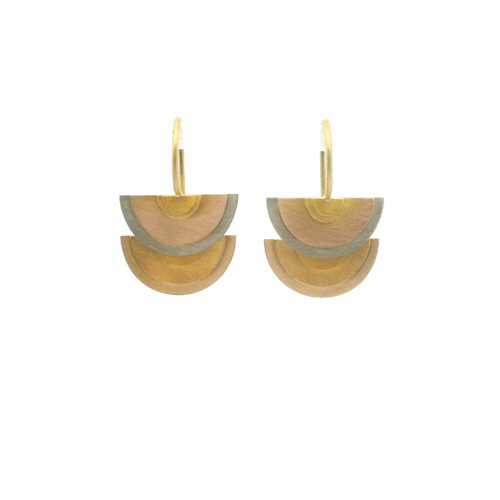 Gold and Platinum Sun Halo Earrings