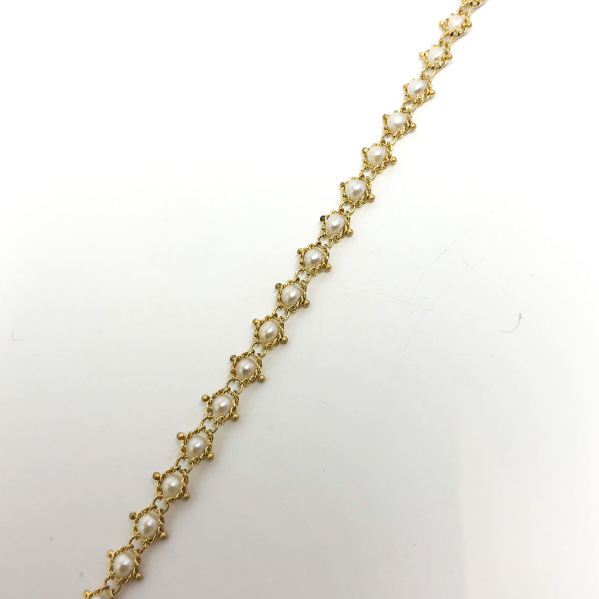 Pearl Woven Textile Bracelet