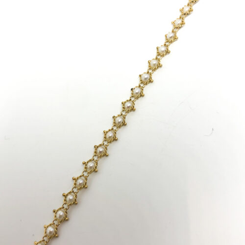 Pearl Woven Textile Bracelet