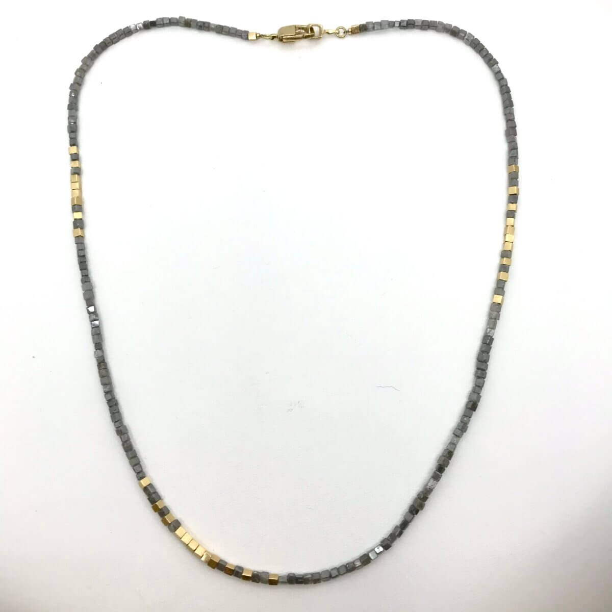 Yellow Gold and Gray Cube Diamond Strand