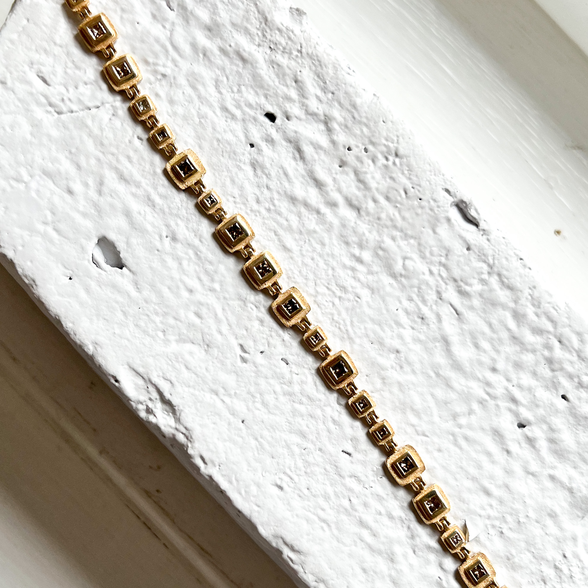 Yellow Gold Diamond Cube Bracelet