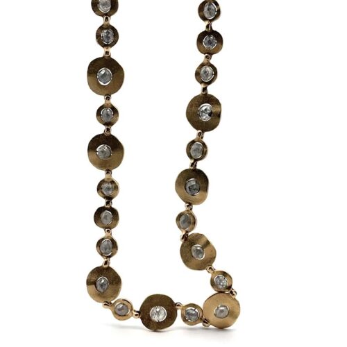 18 karat Yellow Gold and Gray Diamond Necklace