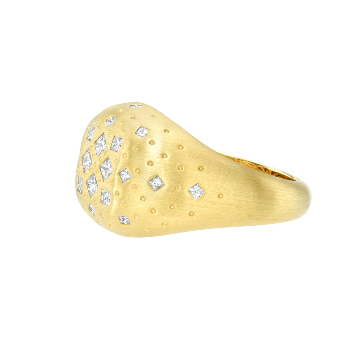 Yellow Gold and Diamond Signet Ring