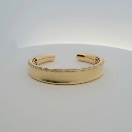 Yellow Gold and Diamond Cuff Bracelet
