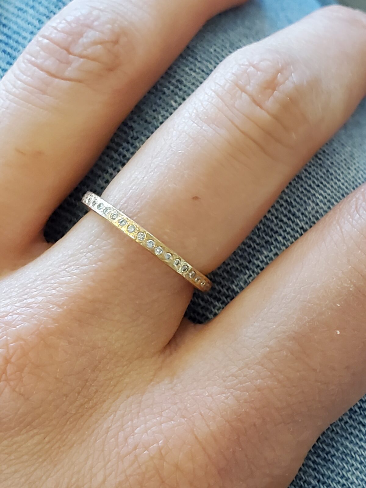Yellow Gold Brilliant Cut Diamond Flush Set Eternity Band