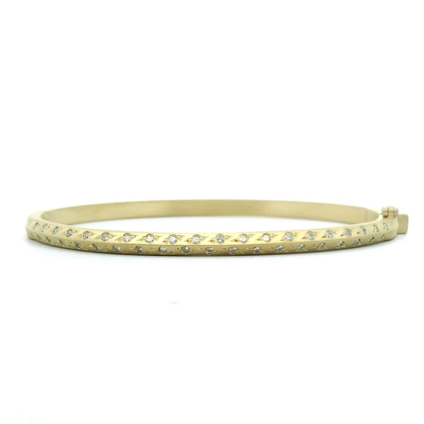 18 karat Yellow Gold and Diamond Hinge Bracelet