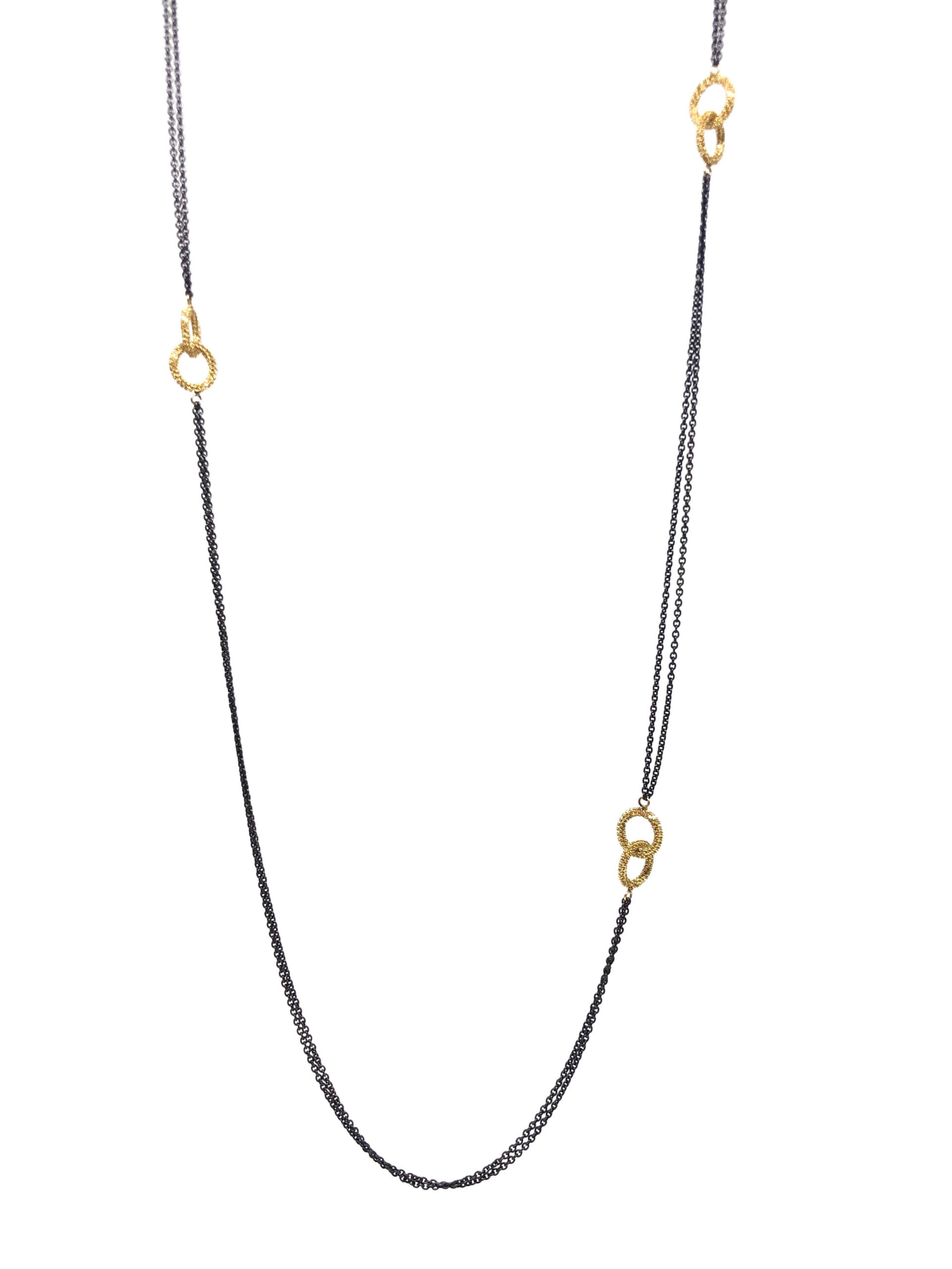 Mixed Metal Interlocking Circles Chain