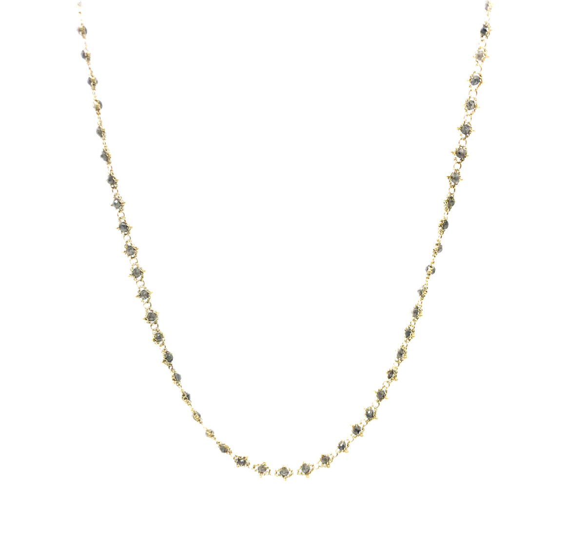 Gray Diamond Textile Station Necklace