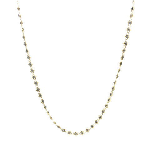 Gray Diamond Textile Station Necklace