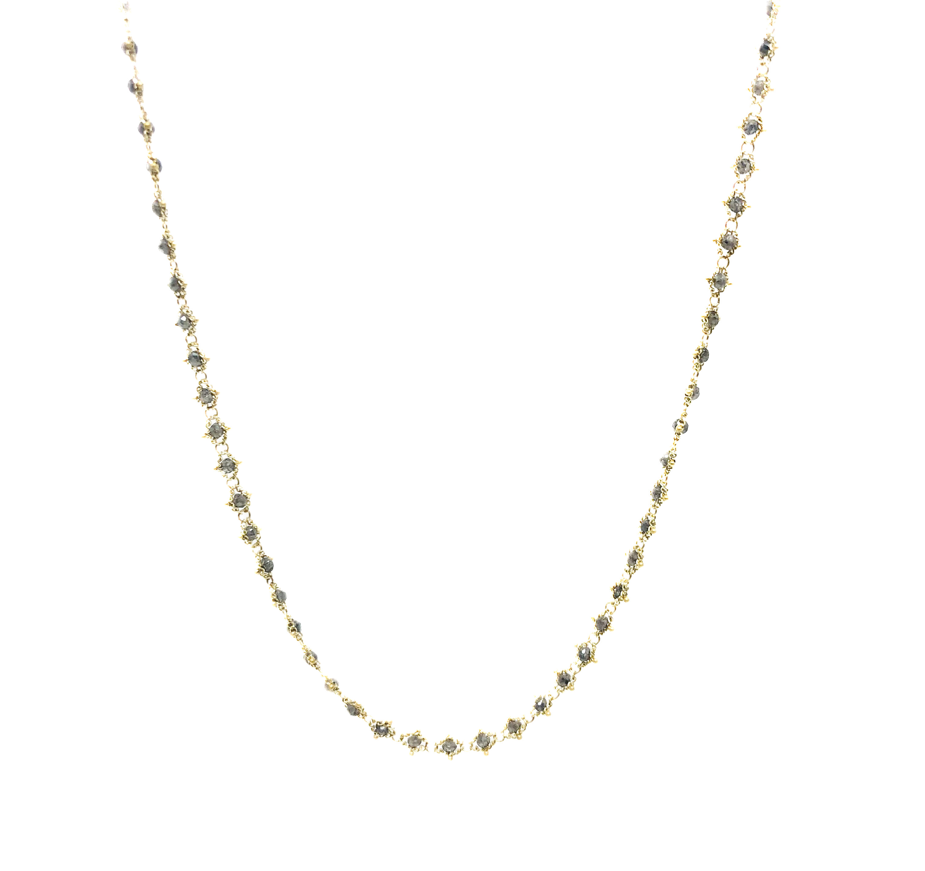Gray Diamond Textile Station Necklace