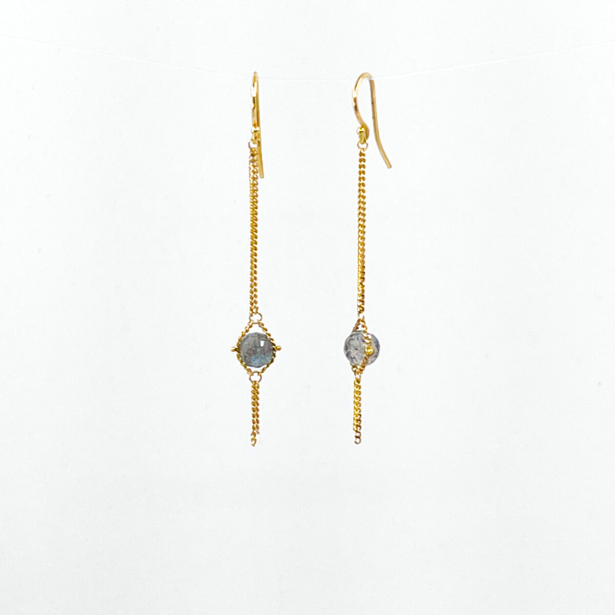 Labradorite Textile Earrings
