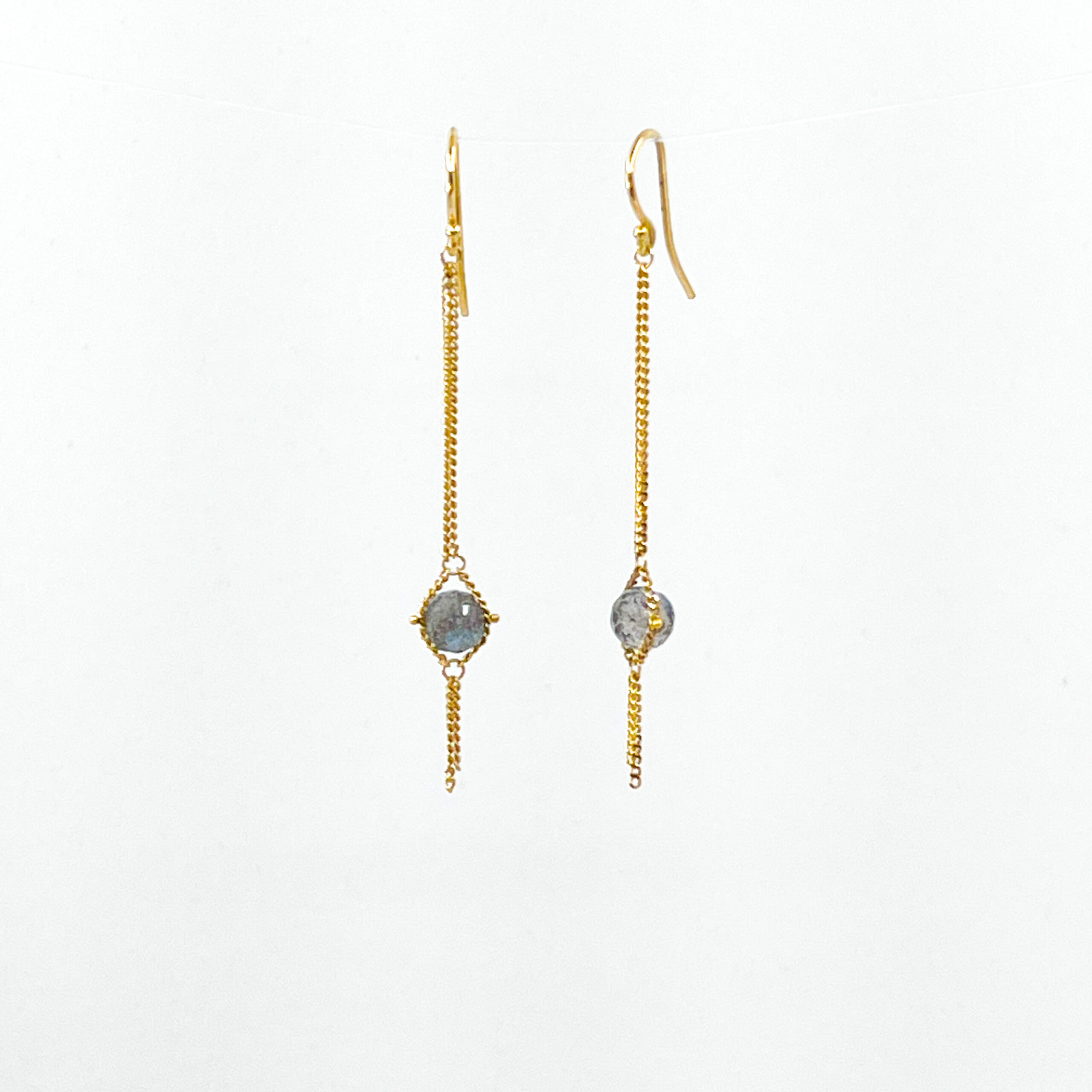 Labradorite Textile Earrings