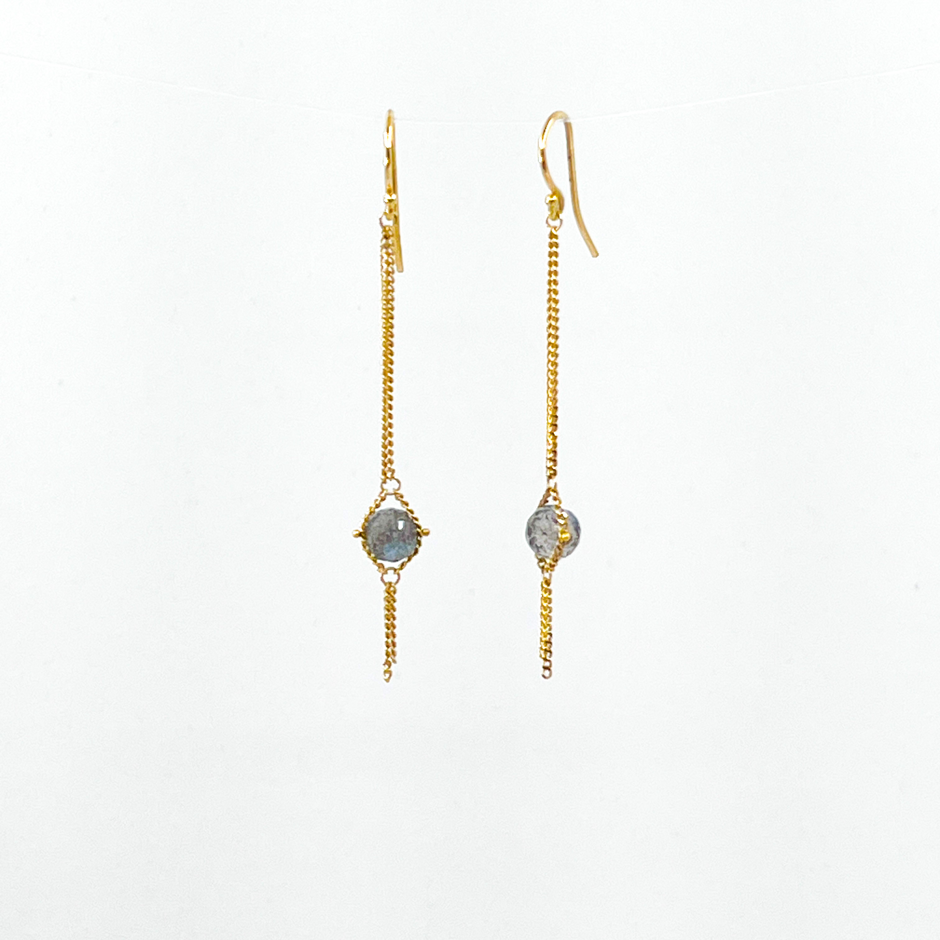 Labradorite Textile Earrings