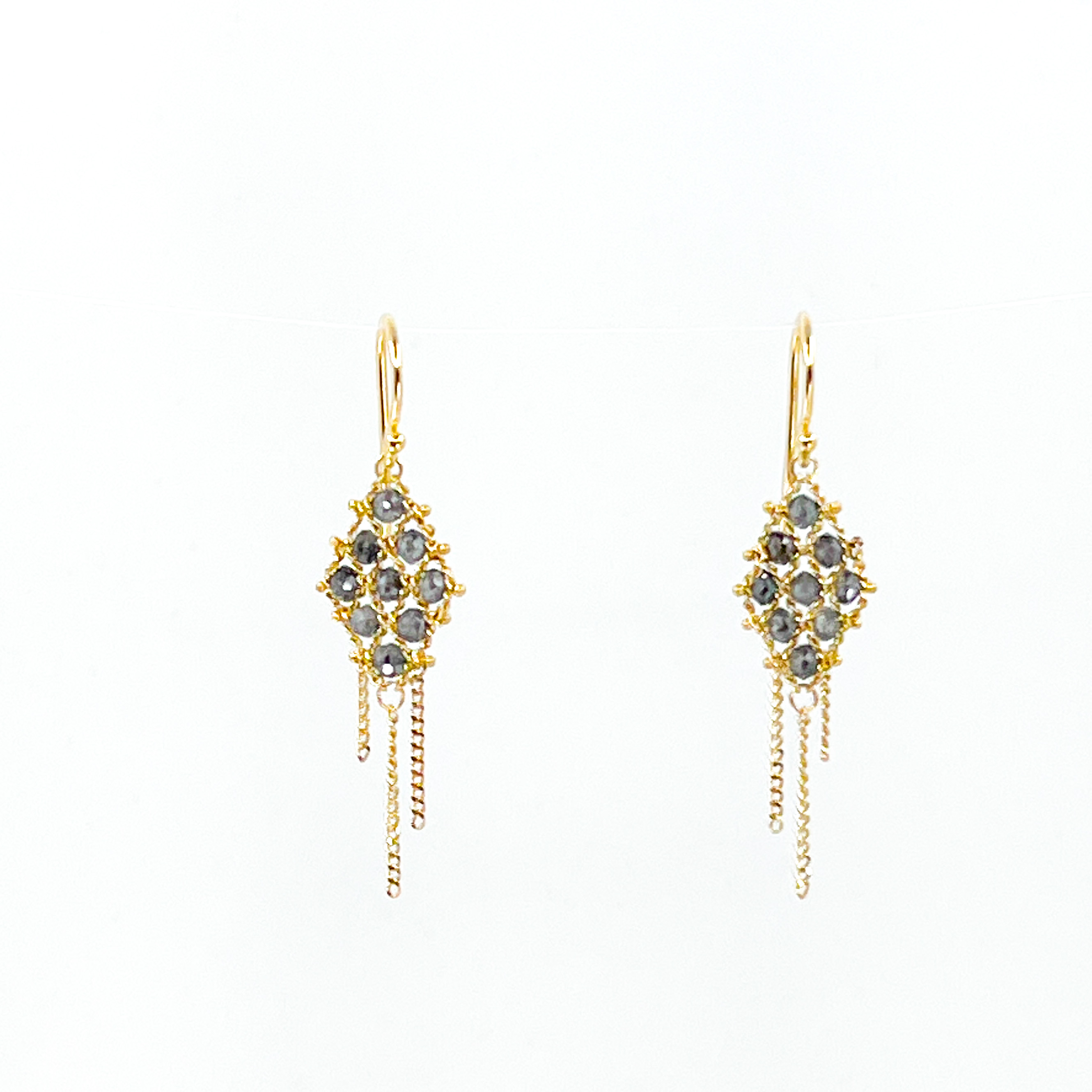 Grey Diamond Fringe Earring