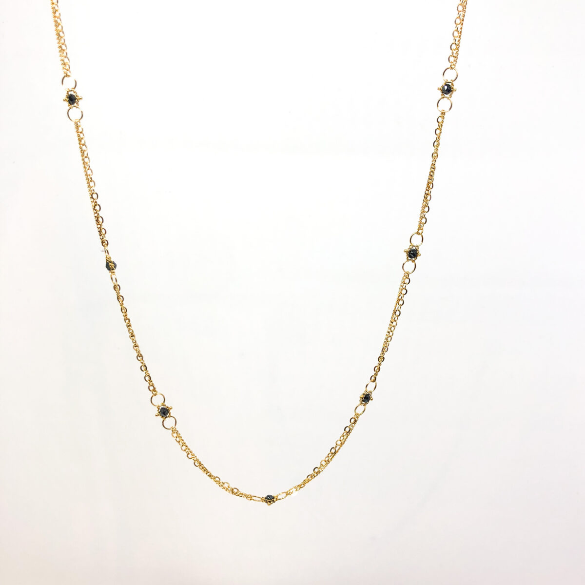 Whisper Chain with Black Diamonds