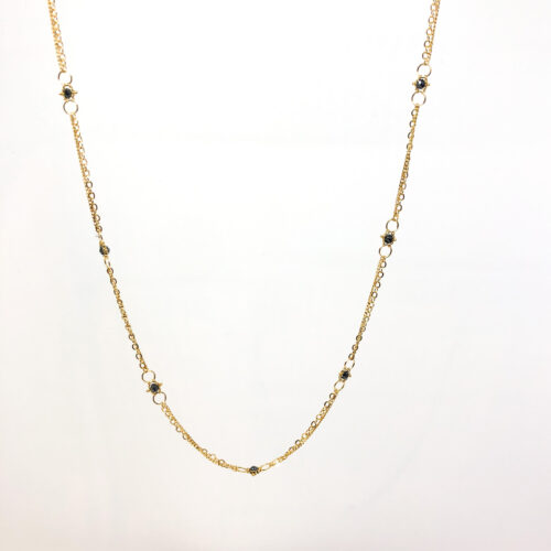 Whisper Chain with Black Diamonds