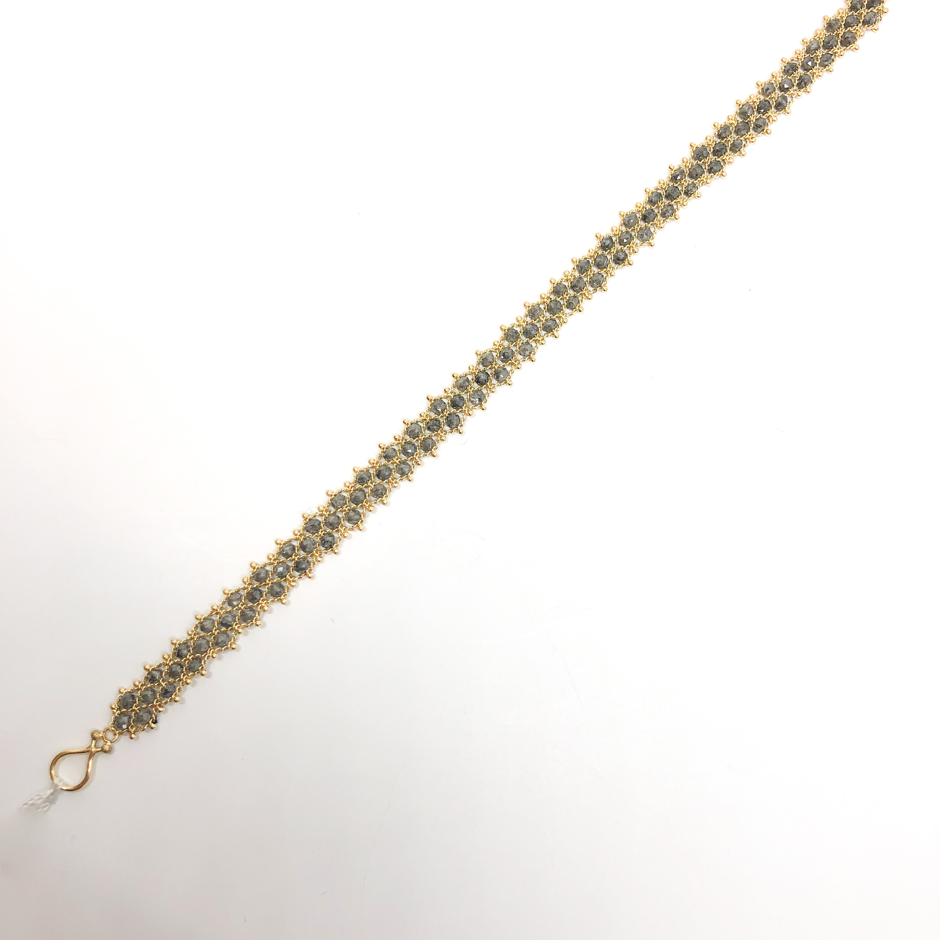 Grey Diamond Textile Bracelet