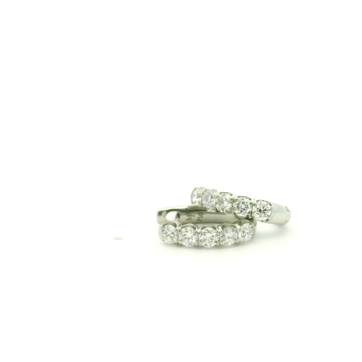 18 karat White Gold and Diamond Hoop