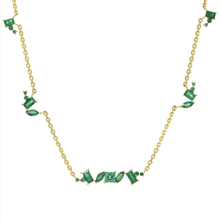 Yellow Gold and Emerald Necklace