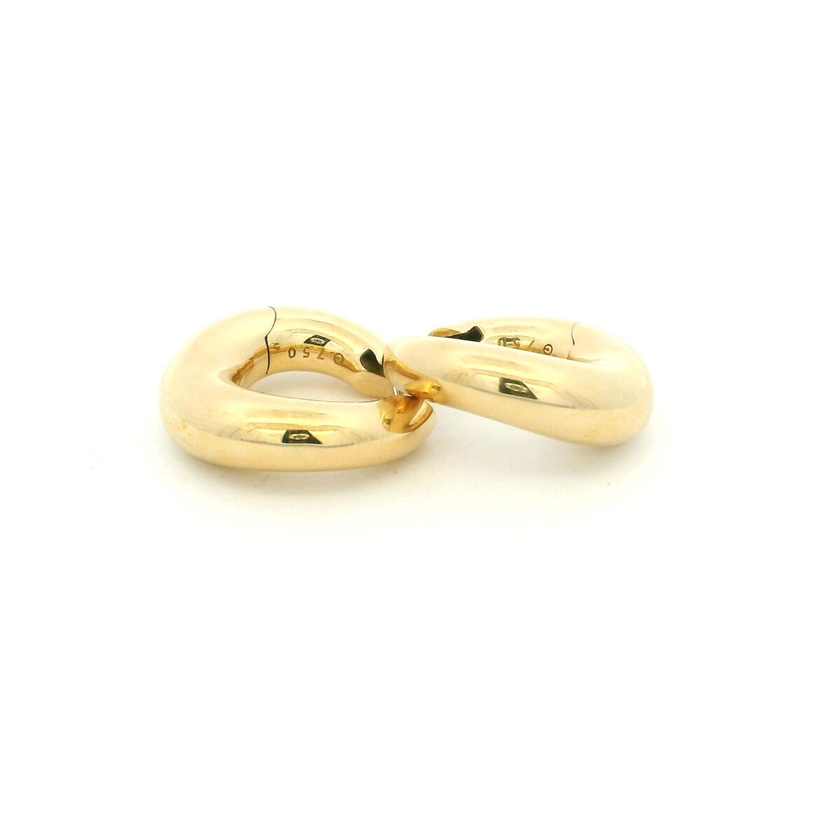 Yellow Gold Wavy Hoop Earrings