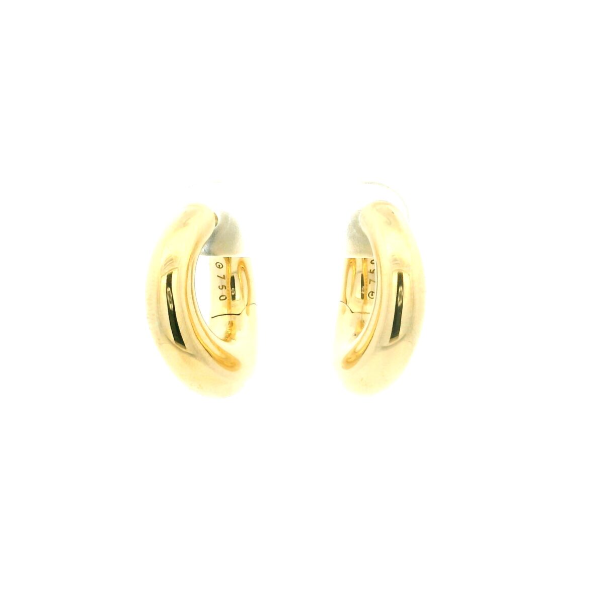 Yellow Gold Wavy Hoop Earrings