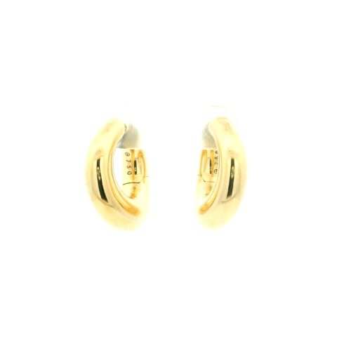 Yellow Gold Wavy Hoop Earrings