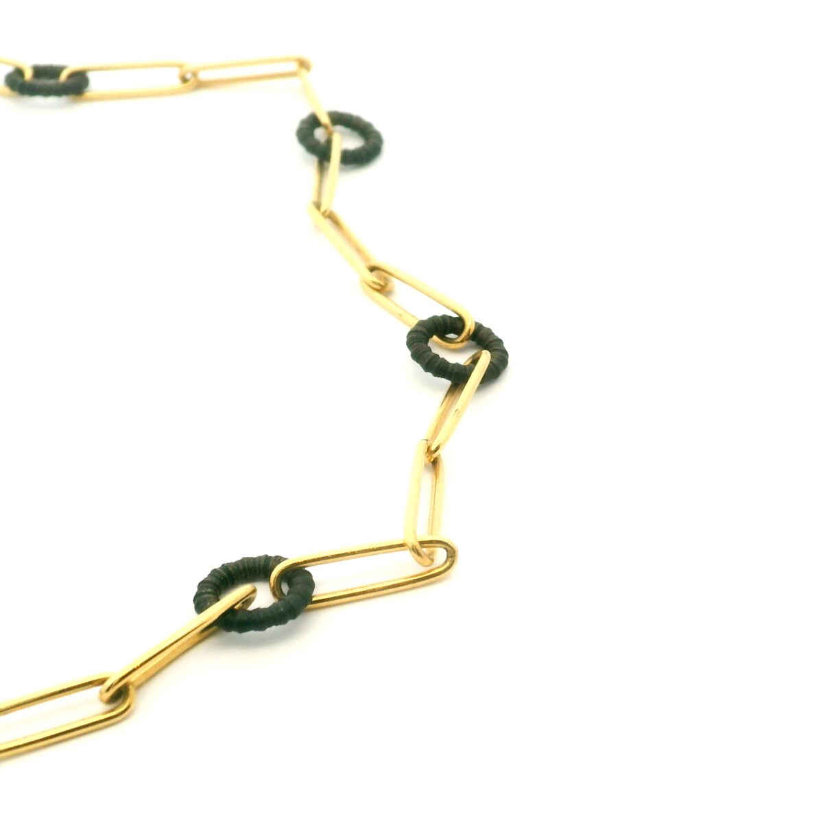 Yellow Gold, Cobalt Chrome Link Necklace