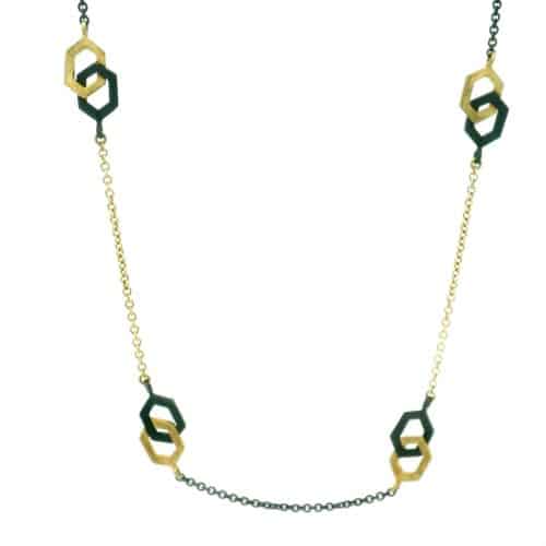 18 karat Yellow Gold and Stainless Steel Necklace