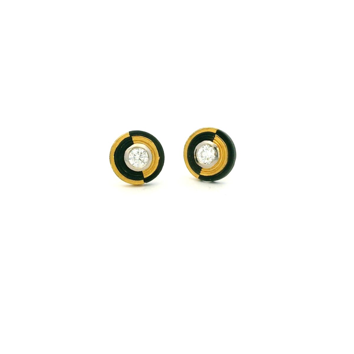 Yellow Gold and Cobalt Chrome Paramont Diamont Studs