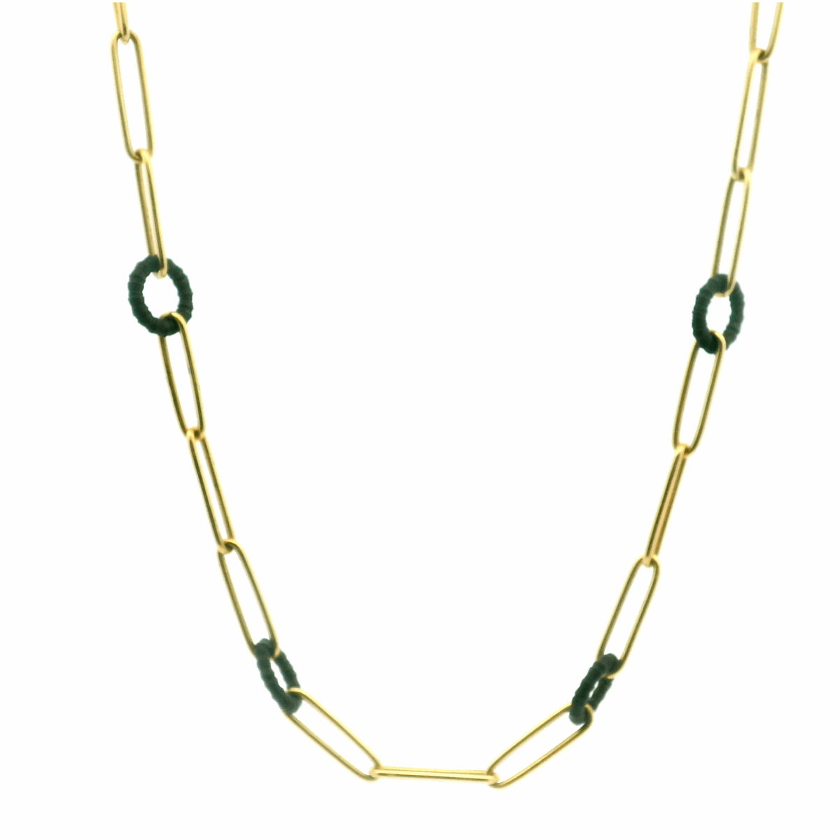 Yellow Gold, Cobalt Chrome Link Necklace