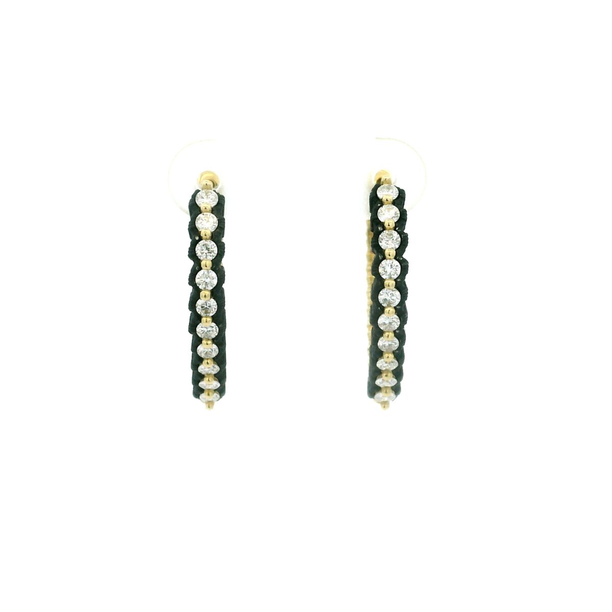 Scallop Pear Hoop Earring with Diamonds