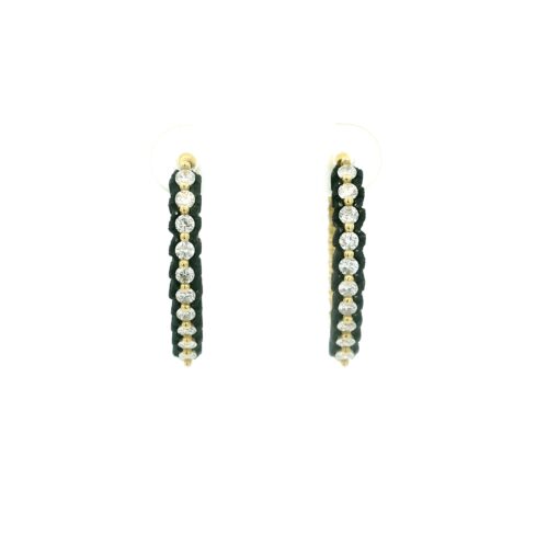 Scallop Pear Hoop Earring with Diamonds