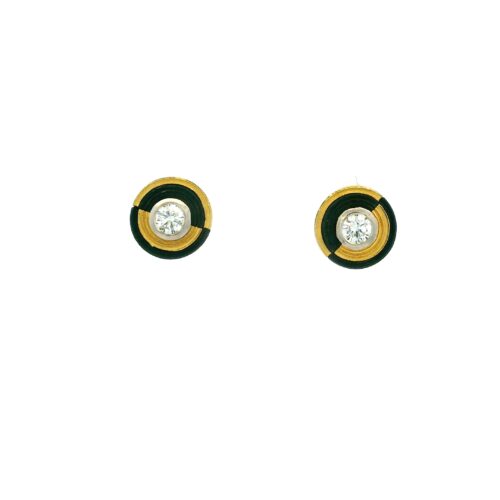 Yellow Gold and Cobalt Chrome Paramont Diamont Studs