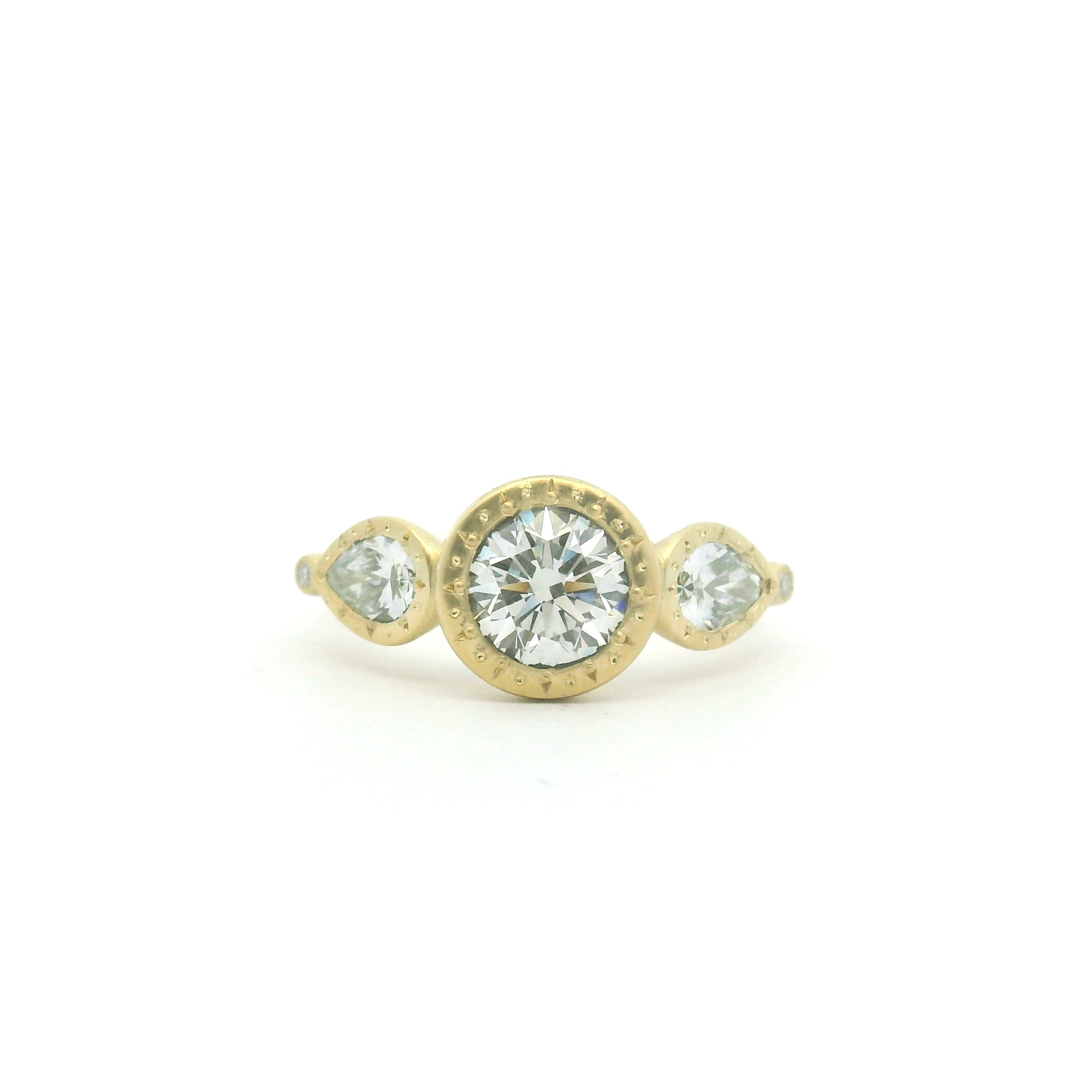 Yellow Gold Five Diamond Ring