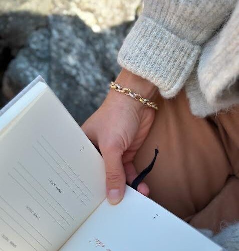 Yellow gold, Rose gold and Platinum Diamond Link Bracelet