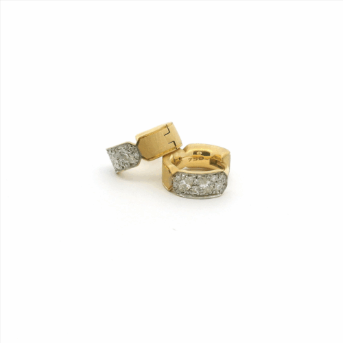 White Gold and Yellow Gold Diamond Billie Huggie
