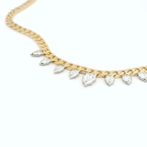 Yellow Gold, Platinum and Diamond Envoy Curb Necklace