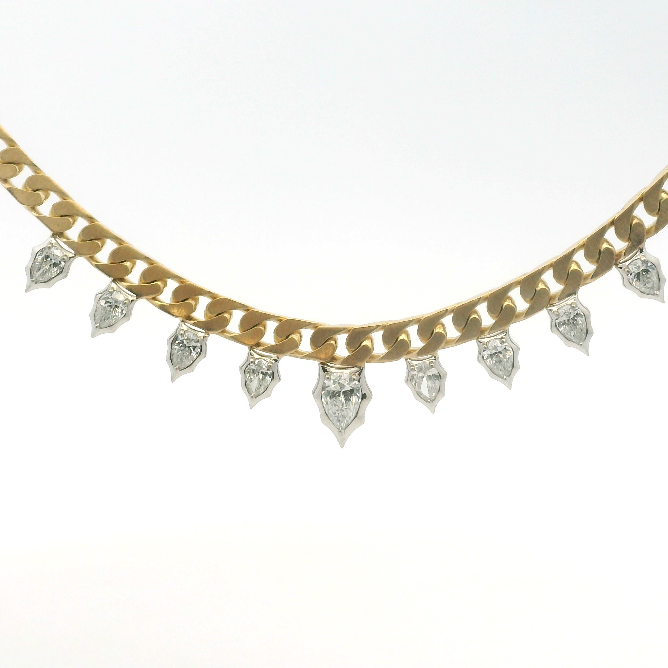Yellow Gold, Platinum and Diamond Envoy Curb Necklace