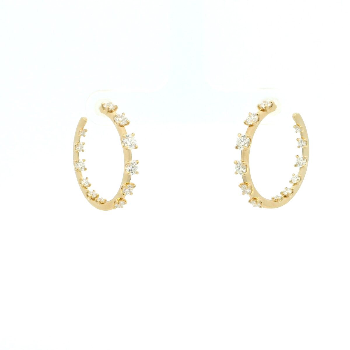 18 Karat Yellow Gold Starry Night Hoops