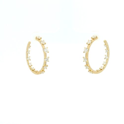 18 Karat Yellow Gold Starry Night Hoops