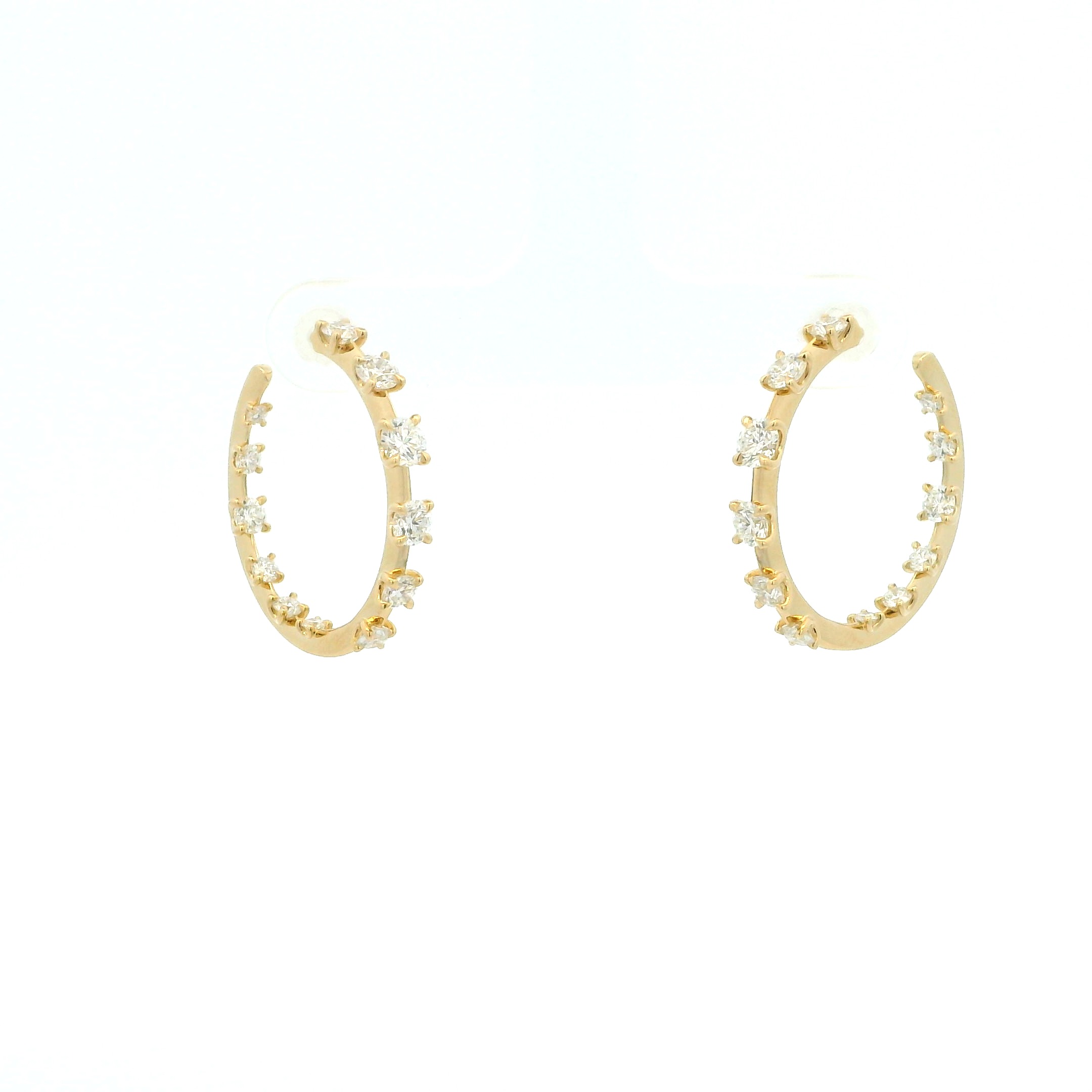 18 Karat Yellow Gold Starry Night Hoops